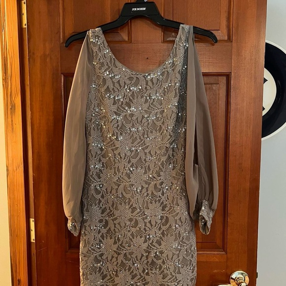 Scarlett Nite Lace Dress with Sheer Sleeves - Picture 1 of 5